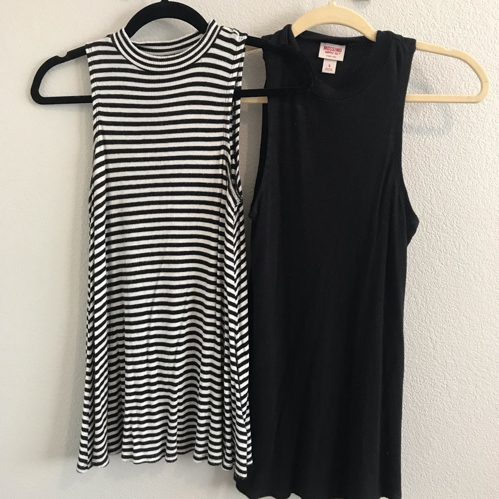 2 Sleeveless High necked Tops